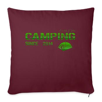 Cadeau Camping 2014 - Housse de coussin décorative 45 x 45 cm - bordeaux - Devant