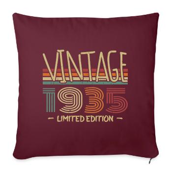 Vintage 1935 Cadeau Anniversaire 1935 Rétro1935 - Housse de coussin décorative 45 x 45 cm - bordeaux - Devant