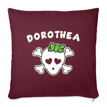 Pirate Dorothea Design pour les filles et les femmes - Housse de coussin décorative 45 x 45 cm - bordeaux - Devant