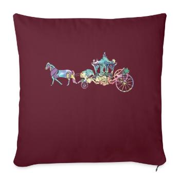 Silhouette de carrosse - Housse de coussin décorative 45 x 45 cm - bordeaux - Devant