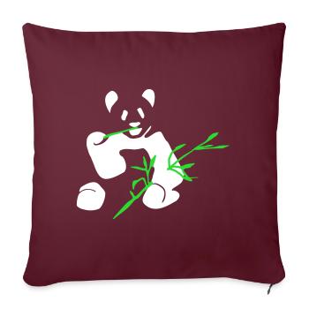 Panda with bamboo - Sofa pillowcase 17,3'' x 17,3'' (45 x 45 cm) - burgundy - Front
