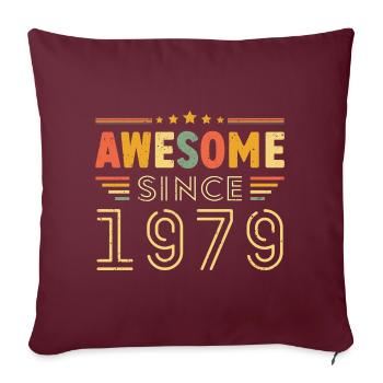 Millésime Légende 1979 Cadeau de 1979 - Né en 1979 - Housse de coussin décorative 45 x 45 cm - bordeaux - Devant