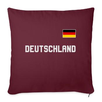 Look maillot de l’Allemagne avec drapeau sur la poitrine - Housse de coussin décorative 45 x 45 cm - bordeaux - Devant