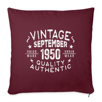 Légendaire depuis septembre 1950 Anniversaire Septembre - Housse de coussin décorative 45 x 45 cm - bordeaux - Devant