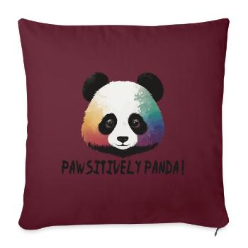 Panda Bär Love Liebe Kinder Pawsitively Panda - Sofakissenbezug 45 x 45 cm - Burgunderrot - Vorne