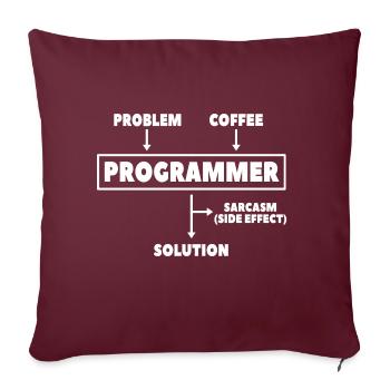 Coding Programmierer Nerd Informatik Kaffee - Sofakissenbezug 45 x 45 cm - Burgunderrot - Vorne