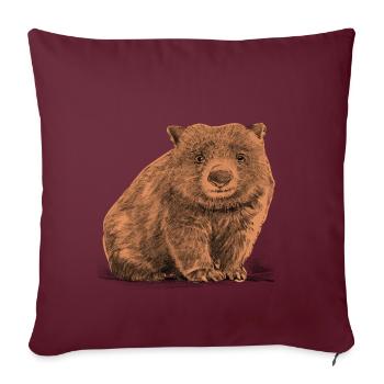 Wombat - Housse de coussin décorative 45 x 45 cm - bordeaux - Devant