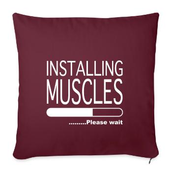 Installation de muscles s’il vous plaît attendre ... - Housse de coussin décorative 45 x 45 cm - bordeaux - Devant