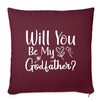 Aimerais-tu être mon parrain - Housse de coussin décorative 45 x 45 cm - bordeaux - Devant