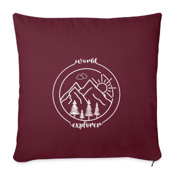 world explorer - Sofakissenbezug 45 x 45 cm - Burgunderrot - Vorne