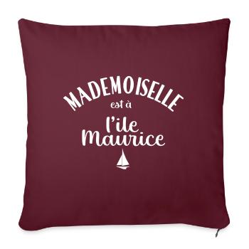 Mademoiselle est à l ile Maurice - Housse de coussin décorative 45 x 45 cm - bordeaux - Devant