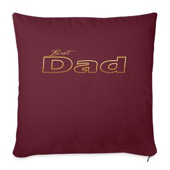 Best Dad gold - Sofa pillowcase 17,3'' x 17,3'' (45 x 45 cm) - burgundy - Front
