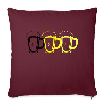 Verres à bière - Housse de coussin décorative 45 x 45 cm - bordeaux - Devant