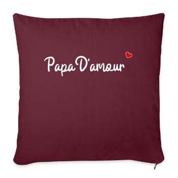 Papa d'amour - Housse de coussin décorative 45 x 45 cm - bordeaux - Devant