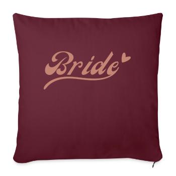 Bride - Mariée - Housse de coussin décorative 45 x 45 cm - bordeaux - Devant