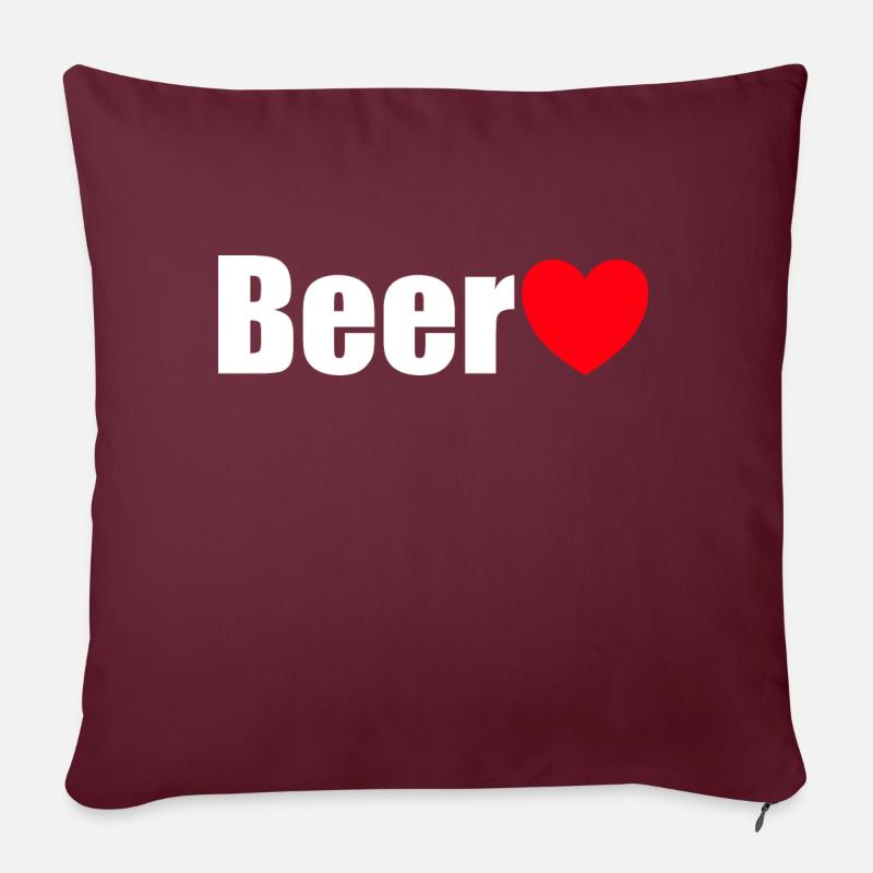 beerlove - Sofakissenbezug 45 x 45 cm - Burgunderrot