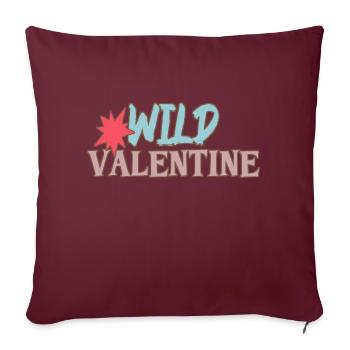 Saint-Valentin sauvage - Housse de coussin décorative 45 x 45 cm - bordeaux - Devant