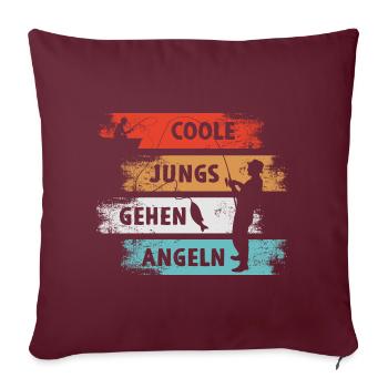 Coole Jungs Gehen Angeln Angler - Sofakissenbezug 45 x 45 cm - Burgunderrot - Vorne