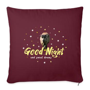 Sheep Good Night Sleep Chemise - Housse de coussin décorative 45 x 45 cm - bordeaux - Devant
