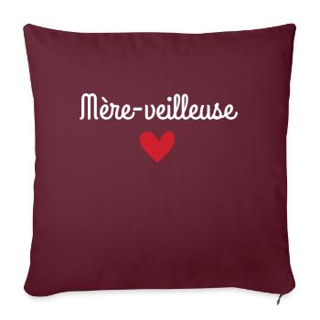 Mère veilleuse cadeau parfait pour Maman - Housse de coussin décorative 45 x 45 cm - bordeaux - Devant