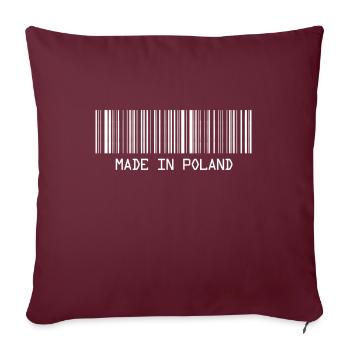 Fabriqué en Pologne - Pologne - Pologne - Code-barres - Dash - Housse de coussin décorative 45 x 45 cm - bordeaux - Devant