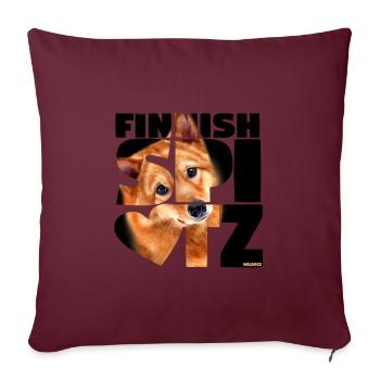 NASSU Spitz Finlandais 02 - Housse de coussin décorative 45 x 45 cm - bordeaux - Devant