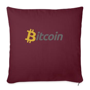Bitcoin - Housse de coussin décorative 45 x 45 cm - bordeaux - Devant