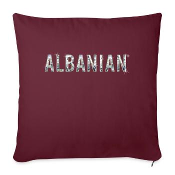 ALBANIAN #02 - Sofakissenbezug 45 x 45 cm - Burgunderrot - Vorne