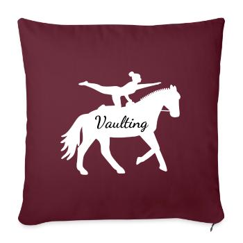 Voltige - Cheval - Equestre - Volti - Housse de coussin décorative 45 x 45 cm - bordeaux - Devant