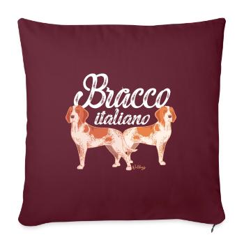Bracco Italiano II - Housse de coussin décorative 45 x 45 cm - bordeaux - Devant