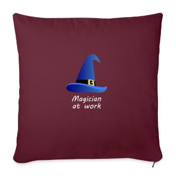 Magicien - magicien - magie - sorcellerie - magie - Housse de coussin décorative 45 x 45 cm - bordeaux - Devant