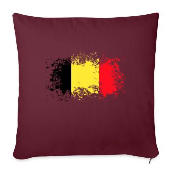 Belgique Belgium Idée cadeau - Housse de coussin décorative 45 x 45 cm - bordeaux - Devant