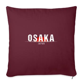 Osaka Japon Drapeau Rouge Japonais Osaka ville - Housse de coussin décorative 45 x 45 cm - bordeaux - Devant