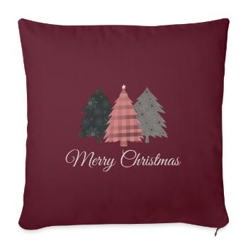 Joyeux Noël à la mode - Housse de coussin décorative 45 x 45 cm - bordeaux - Devant