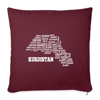Carte du Kurdistan drapeau kurde cadeau kurde - Housse de coussin décorative 45 x 45 cm - bordeaux - Devant
