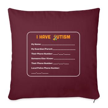 Autism tap - Housse de coussin décorative 45 x 45 cm - bordeaux - Devant
