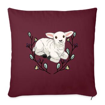 Agneau Agneau Ongulés Mouton Chèvre Troupeau Berger Bock - Housse de coussin décorative 45 x 45 cm - bordeaux - Devant