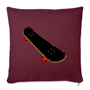 Bande dessinée skateboard - Housse de coussin décorative 45 x 45 cm - bordeaux - Devant
