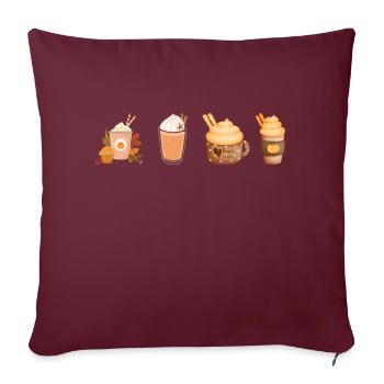 Latte à la citrouille - Housse de coussin décorative 45 x 45 cm - bordeaux - Devant