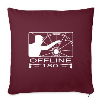Dart Offline 180, Dartdesign Dartspieler - Sofakissenbezug 45 x 45 cm - Burgunderrot - Vorne