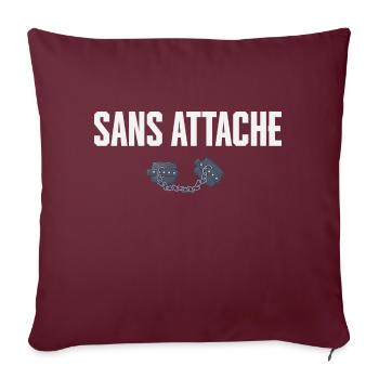 Sans attache cadeau celibataire - Housse de coussin décorative 45 x 45 cm - bordeaux - Devant