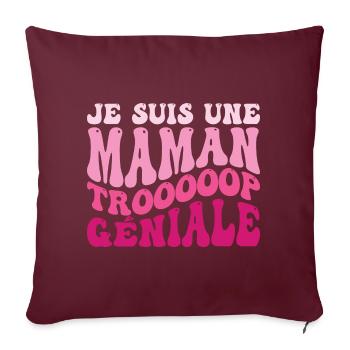 Fête Des Mères Formidable Maman Meilleure Mère - Housse de coussin décorative 45 x 45 cm - bordeaux - Devant