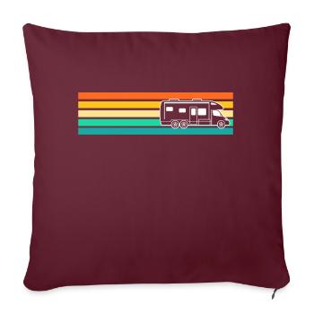 Camping-car camping-car - Housse de coussin décorative 45 x 45 cm - bordeaux - Devant