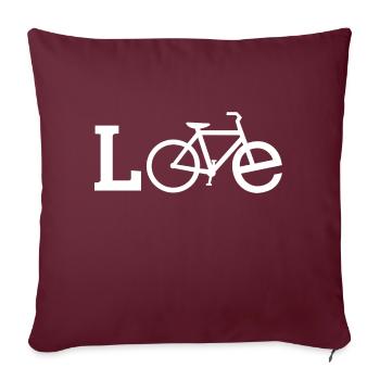 Vélo amour - Housse de coussin décorative 45 x 45 cm - bordeaux - Devant