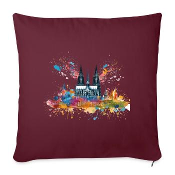 Cologne Kölle Carnaval Gebützt Kölle Alaaf Jeck Party - Housse de coussin décorative 45 x 45 cm - bordeaux - Devant