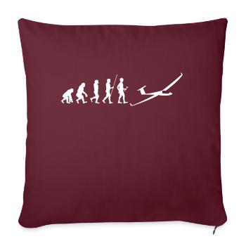 Planeur Pilote Evolution Planeur Volant Aviation - Housse de coussin décorative 45 x 45 cm - bordeaux - Devant