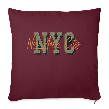 New York, États-Unis, Amérique, Voyage, Touriste, Patriote - Housse de coussin décorative 45 x 45 cm - bordeaux - Devant