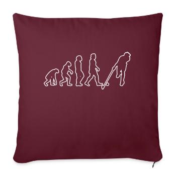 Cadeau de hockey Floorball Joueur de hockey sur gazon - Housse de coussin décorative 45 x 45 cm - bordeaux - Devant