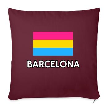 Pan Pride Flagge Barcelona - Sofakissenbezug 45 x 45 cm - Burgunderrot - Vorne