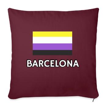 Nicht-binäre Pride Flagge Barcelona - Sofakissenbezug 45 x 45 cm - Burgunderrot - Vorne